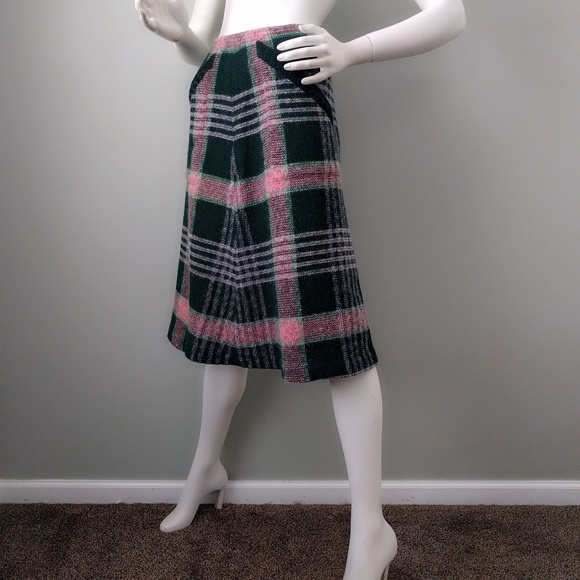 Vintage 70s Missoni Plaid Sweater Knit Skirt v-day - Picture 2 of 7